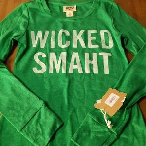 Local Pride Wicked Smaht green thermal tee NWT AS